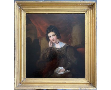 Early 19th Century Oil “Portrait of A Lady with Landscape Beyond”Measures 34cm x 36cm.Condition Report – Very good condition.