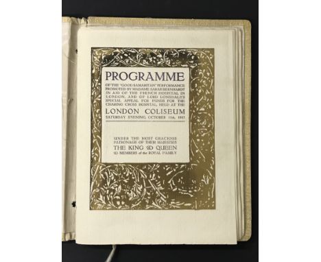 PROGRAMME OF THE GOOD SAMARITAN PERFORMANCE PROMOTED BY MADAME SARAH BERNHARDT IN AID OF THE FRENCH HOSPITAL