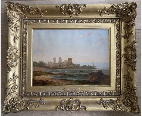 Reverend John Thomson of Duddingston 1778-1840. Oil on canvas. “Seascape with Ruins”. Measures 37cm x 50cm. Condition Report 