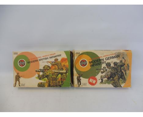 Two Airfix 1/32 scale circa 1976, correct number of figures and poses in each: including the Modern British Infantry and the 