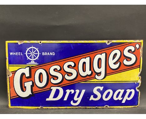 A Gossages Dry Soap rectangular enamel sign in good condition, 23 1/4 x 12". 