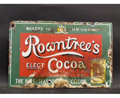 A Rowntree's Elect Cocoa rectangular enamel sign, 19 x 12".