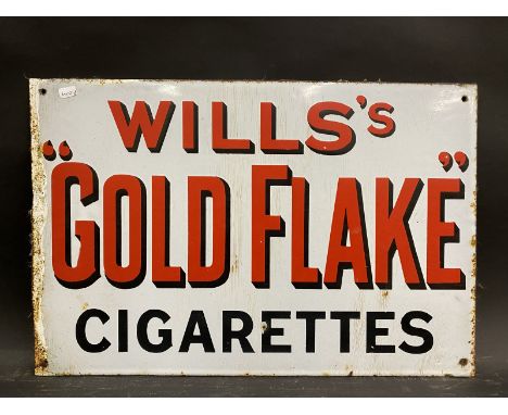 A Wills's 'Gold Flake' Cigarettes double sided enamel sign, lacking hanging flange, 18 x 12". 