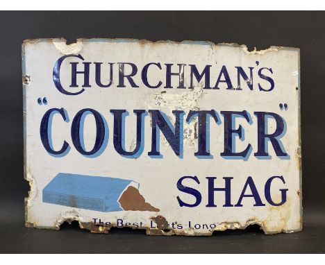 A Churchman's 'Counter' Shag rectangular enamel sign, 30 x 20". 