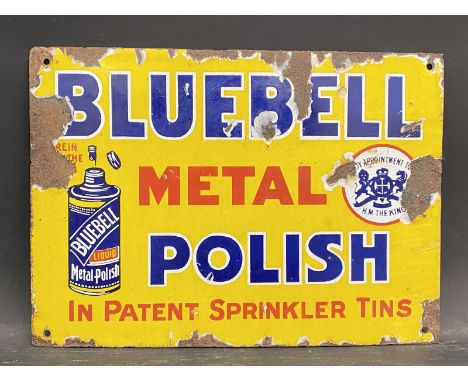 A Bluebell Metal Polish rectangular enamel sign of good small size, 14 x 10". 