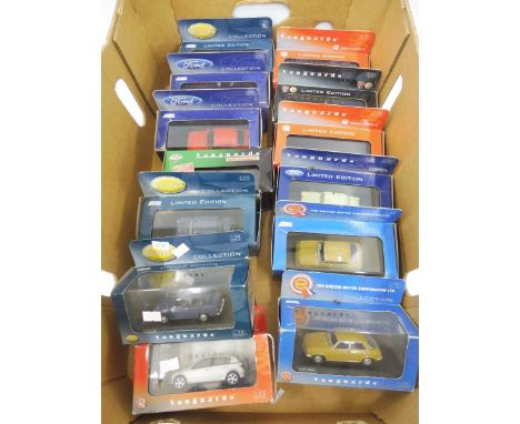 A box of Vanguards including cars, civillian cars, 1/72 scale. 