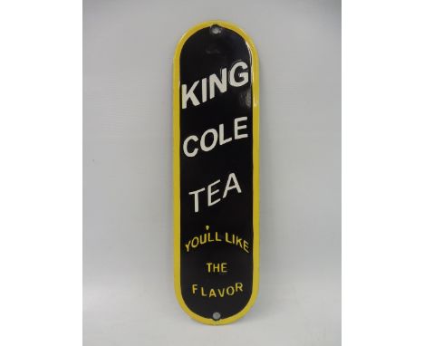 A rare King Cole Tea enamel finger plate in excellent condition, 2 3/4 x 10". 