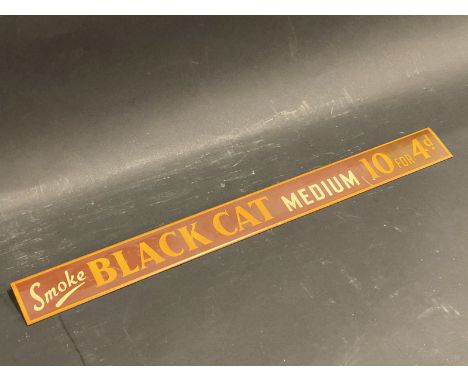 A rarely seen 'Black Cat' cigarettes shop advertising shelf strip, 18 x 1 3/4".