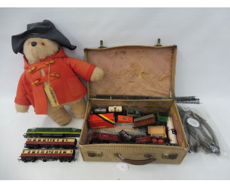 A selection of loose OO scale railway and a Paddington Bear from Darkest Peru. 