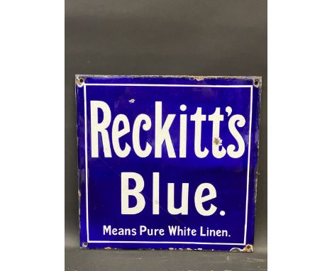 A good Reckitt's Blue square enamel sign of excellent condition and rare small size, 12 x 12". 