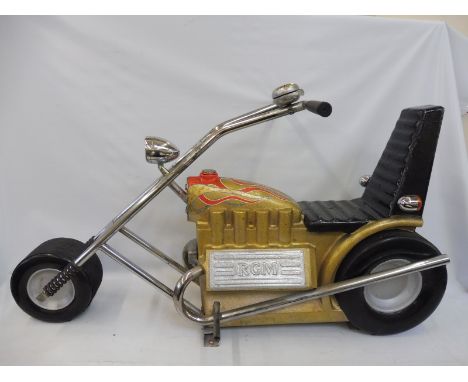 A large scale fairground juvenile low rider motorcycle, fantastic paintwork, circa 1970s.