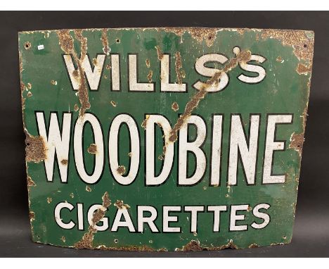 A Wills's Woodbine Cigarettes rectangular enamel sign, 31 x 24". 