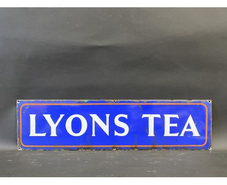 A Lyons Tea rectangular enamel sign of bright gloss, 27 x 7". 