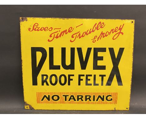 A Pluvex Roof Felt enamel sign by Willing's, 21 x 18". 