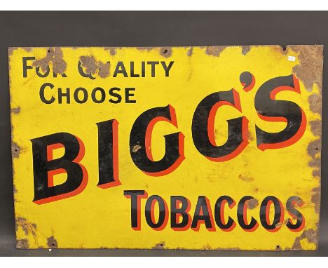 A Bigg's Tobaccos rectangular enamel sign, 30 x 20".