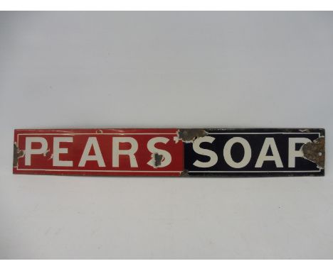 A Pears' Soap enamel strip sign, in original condition, 18 1/2 x 2 3/4".