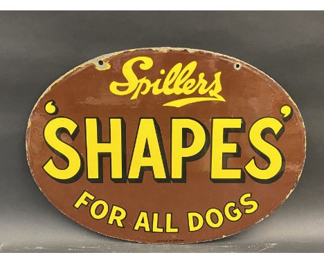 A Spillers oval double sided enamel sign in very good condition, to one side advertising 'Shapes' and to the verso 'Osoko', 2