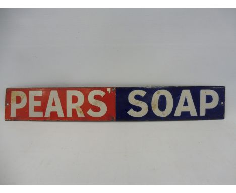 A Pears' Soap enamel strip sign, in restored condition, 18 1/2 x 2 3/4".