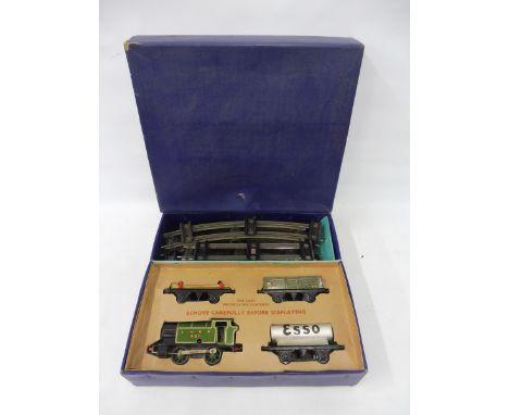 A Hornby O gauge steam railway set: LNER 460 tank engine set, appears in good condition, untested.