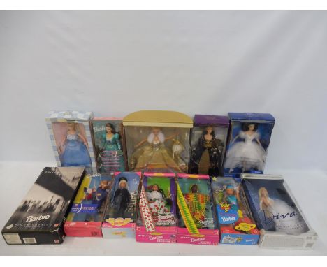 Ten boxed Mattel Barbie collector dolls. 