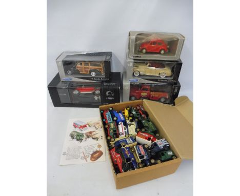 A quantity of boxed die-cast, various makers, various scales across three boxes. 