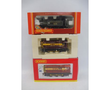 Two boxed Hornby OO gauge locomotives, one a Shunter engine.