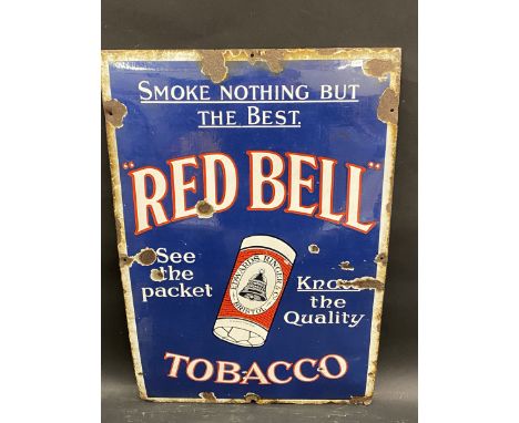 An Edwards Ringer &amp; Co. of Bristol 'Red Bell' Tobacco rectangular enamel sign, 20 x 30". 