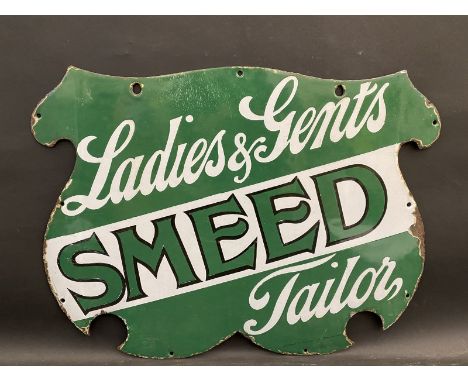 An early Smeed Ladies &amp; Gents Tailors single sided enamel sign by Wildman &amp; Meguyer Ltd, good original condition, 24 