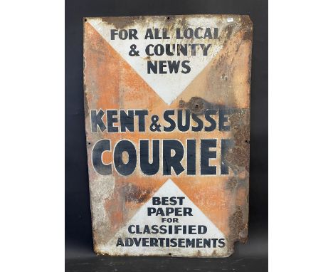 A Kent &amp; Sussex Courier newspaper enamel sign, 20 x 30"