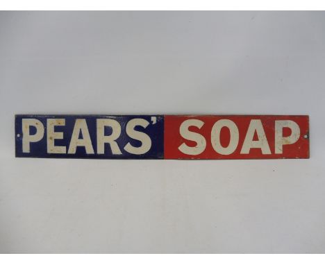 A Pears' Soap enamel strip sign, in restored condition, 18 1/2 x 2 3/4".