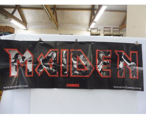 A large scale Iron Maiden double sided poster, metal hammer 2011 Iron Maiden.com, folded.