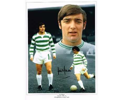 Lou Macari Celtic Montage signed 16 x 12 inch photo. Good condition. All signed items come with a Certificate of Authenticity