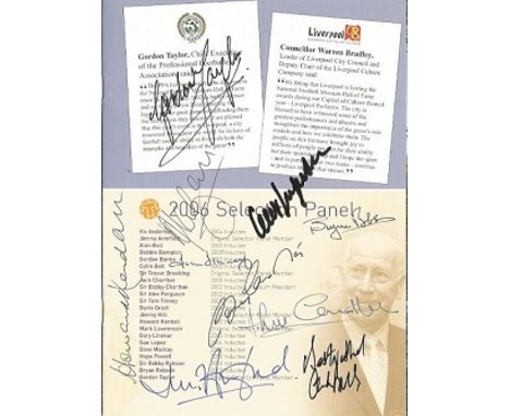  2006 National Football Museum Hall of Fame Awards Ceremony programme. Signed on the first page by members of the 2006 Select