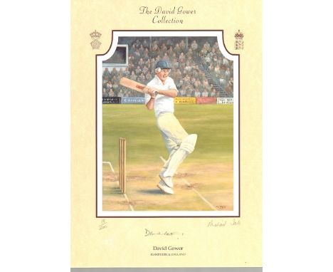  David Gower autographed high quality 16x12 inches colour print - part of the David Gower collection of cricket prints.  Good