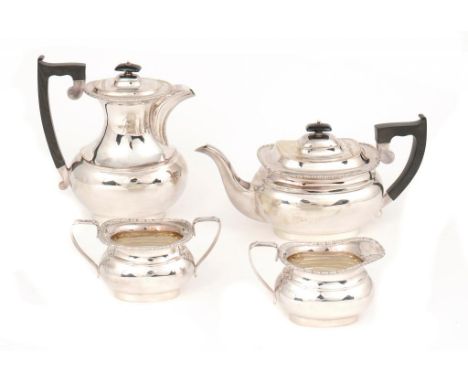 AN ELIZABETH II SILVER FOUR PIECE TEA SERVICE  by Viners Ltd, Sheffield 1962, 59ozs gross