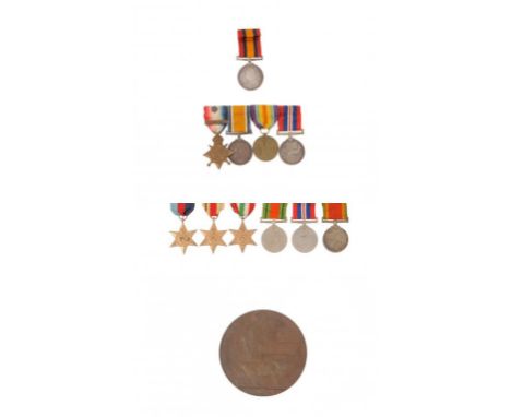 FAMILY GROUPS  Queen's South Africa Medal,  1914 Star with 5th Aug -22nd Nov 1914 clasp and silver rosette, British War Medal