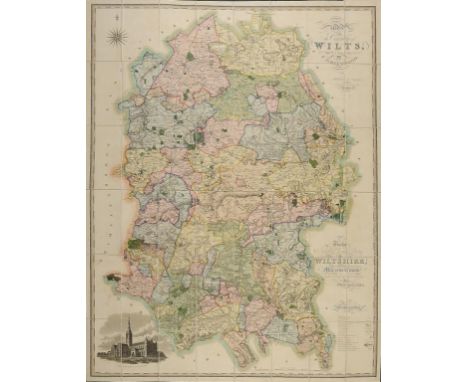 GREENWOOD (C) MAP OF THE COUNTY OF WILTS FROM AN ACTUAL SURVEY MADE IN THE YEARS 1819 & 1820 scale 1inch:1mile, engraving in 