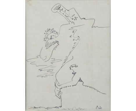 †ANDRE MASSON (1896-1987) UNTITLED inscribed and dated '77, pencil, 23.5 x 23.5cm and a lithograph, Eros, signed by the artis