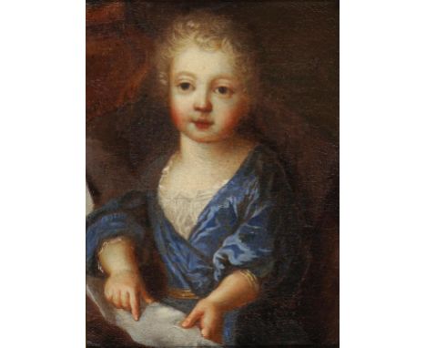 FOLLOWER OF PIERRE MIGNARD PORTRAIT OF A CHILD oil on canvas, 17.5 x 13cm ++Lined in the 19th c and on the back of the old st