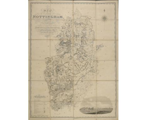 GREENWOOD (C & J) MAP OF THE COUNTY OF NOTTINGHAM FROM AN ACTUAL SURVEY MADE IN THE YEARS 1824 & 1825  scale 1inch: 1mile, en