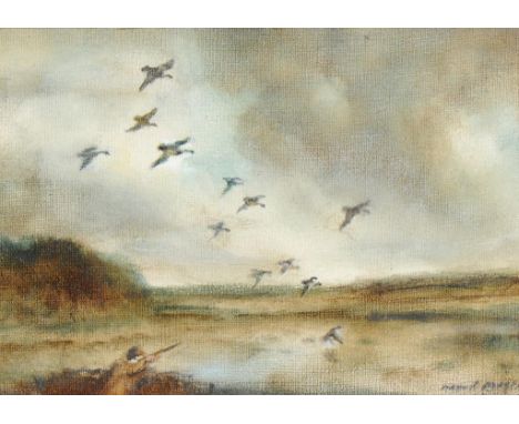 †RAOUL MILLAIS (1901-1999) PONIES BY THE LOCH, SUTHERLAND; SNOW IN THE FOREST; THE GLORIOUS 12TH; DUCK SHOOTING four, all sig