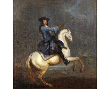 STUDIO OF JAN WYCK EQUESTRIAN PORTRAIT OF WILLIAM III AT THE BATTLE OF THE BOYNE oil on canvas, 59 x 55cm Provenance: Acquire