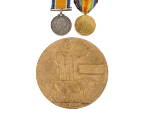 WORLD WAR ONE SINGLE AND PLAQUE Victory Medal and Memorial Plaque S-10247 PTE A WHANNEL CAM'N HIGHRS [ANDREW WHANNEL] with co