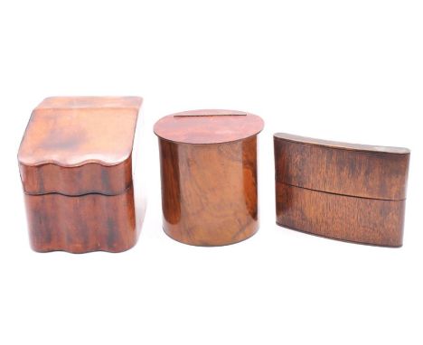 Early 20th Century tobacco mahogany cigarette box and trinket box (2)