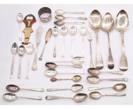 A collection of assorted silver spoons, all hallmarked, various dates and makers, approx weight 11.97 ozt (372.2 grams) toget