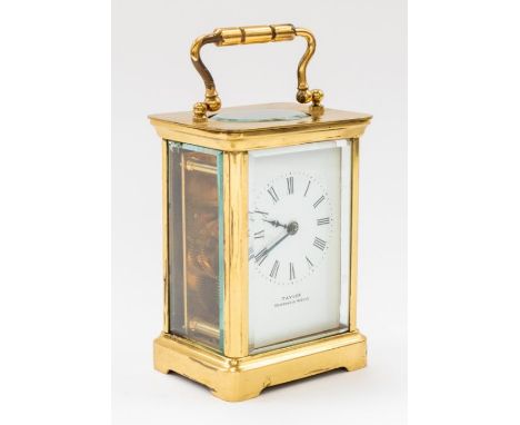Quality Modern Brass Carriage Clock by Taylor of Tunbridge Wells (missing key)
