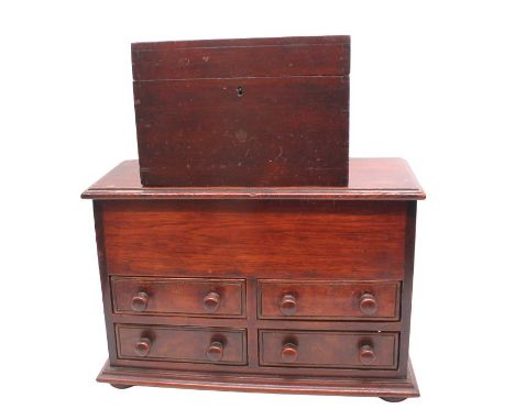 Large mahogany trinket box along with another 19th Century mahogany trinket box (2)