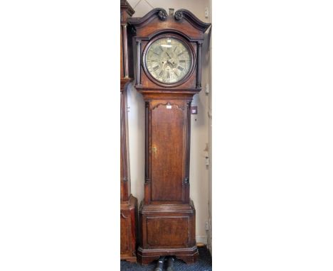 James Brenver of Cheadle, Staffordshire 8 day longcase clock. with 14" round brass silvered dial, subsidiary seconds sad mout