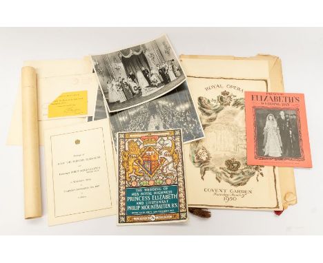   A collection of Royal related ephemera, to include an order of service for the marriage of HRH The Princess Elizabeth with 