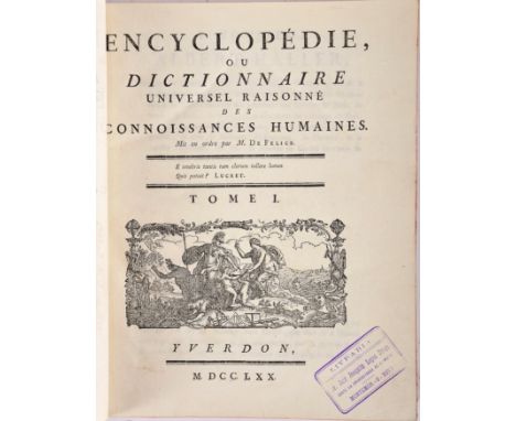 ENCYCLOPÉDIE, ou dictionnaire universel raisonné des connoissances humaines: suplément / mis en ordre par M. de Felice.- Yver